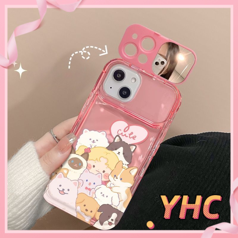 Ốp Lưng iPhone Camera Cô gái với thú cưng của mình, gương lật, chống chấn động, bảo vệ máy ảnh, Cho Iphone 6 / 6S / 6splus / se / 7 / 7plus / 8 / 8plus / X / xs / xsmax / 11 / 12 / 13 / 14 / Plus / pro / pro max-8015