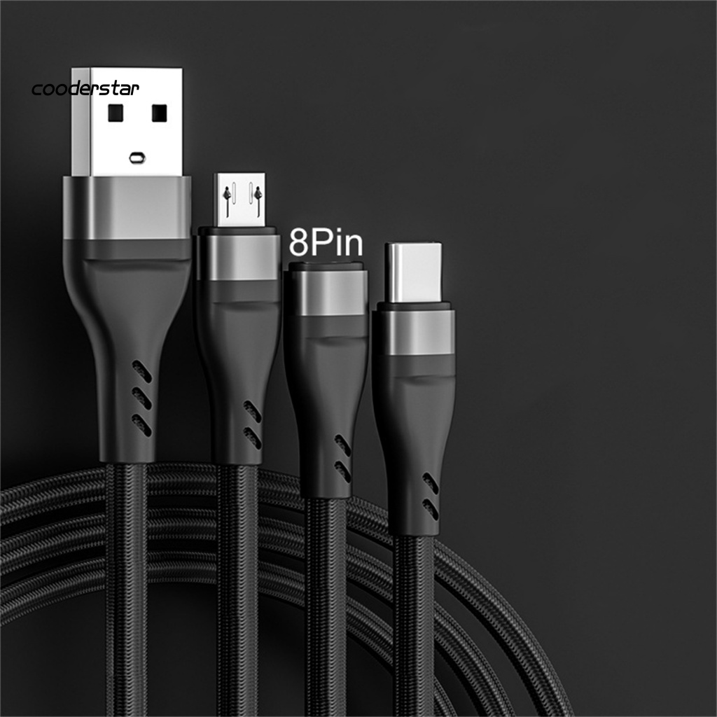 Dây Cáp Sạc USB 3 Trong 1 Bằng Hợp Kim Nhôm Chống Oxy Hóa Cho Điện Thoại / Máy Tính Bảng