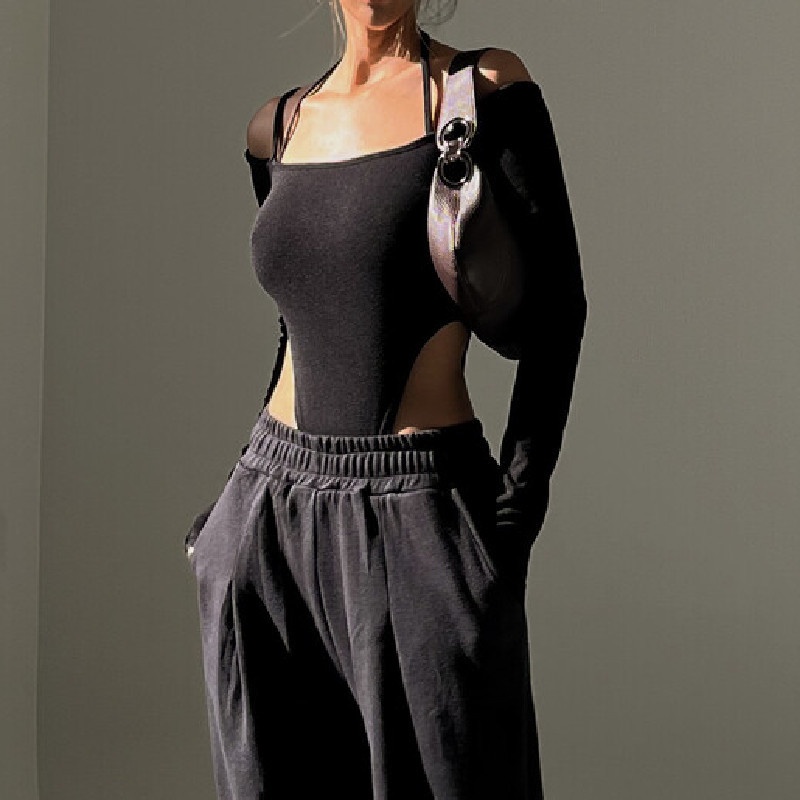 Bodysuit Lưng Cao Trễ Vai Gợi Cảm Dành Cho Nữ