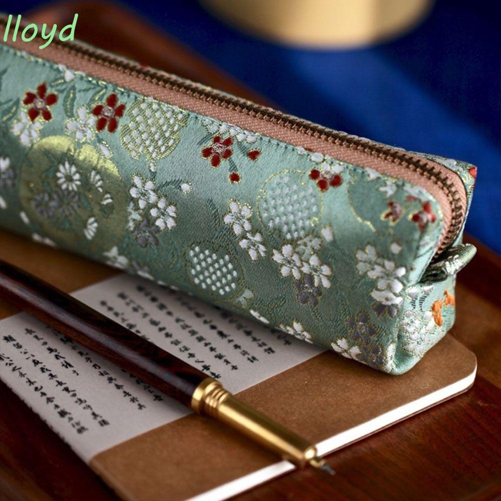 Lloyd Túi Đựng Bút Chì Chất Lượng Cao Họa Tiết Thêu Phong Cách Trung Hoa Sức Chứa Lớn Để Bàn Cho Học Sinh / Văn Phòng