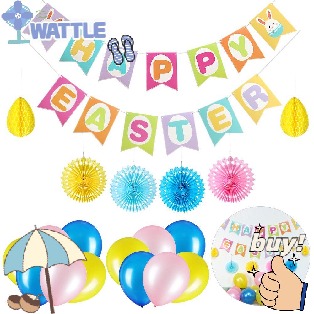 1 Bộ Cờ Treo Trang Trí Tiệc Phục Sinh Nhiều Màu