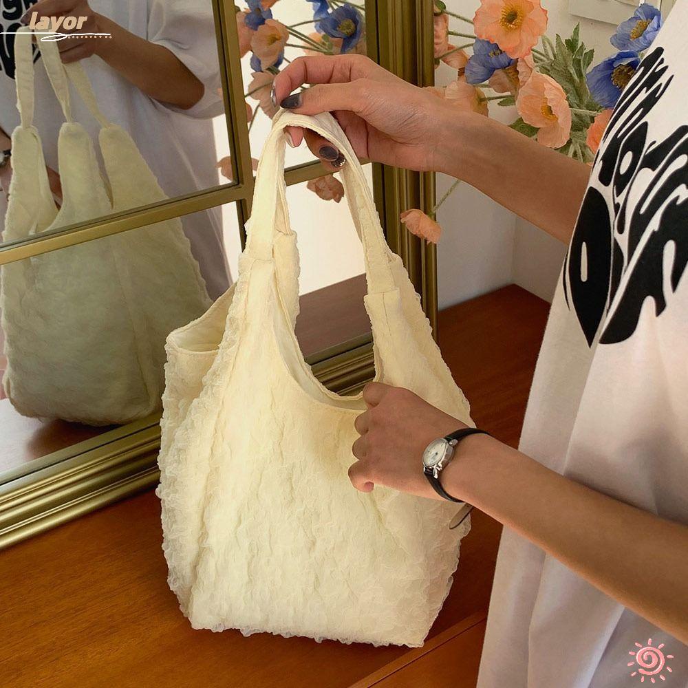 Lay Túi Tote Một Vai Xếp Ly Bong Bóng Thời Trang Mùa Hè