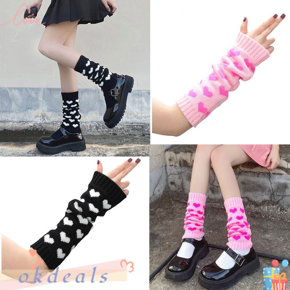 Găng Tay Hở Ngón Giữ Ấm Phong Cách Gothic