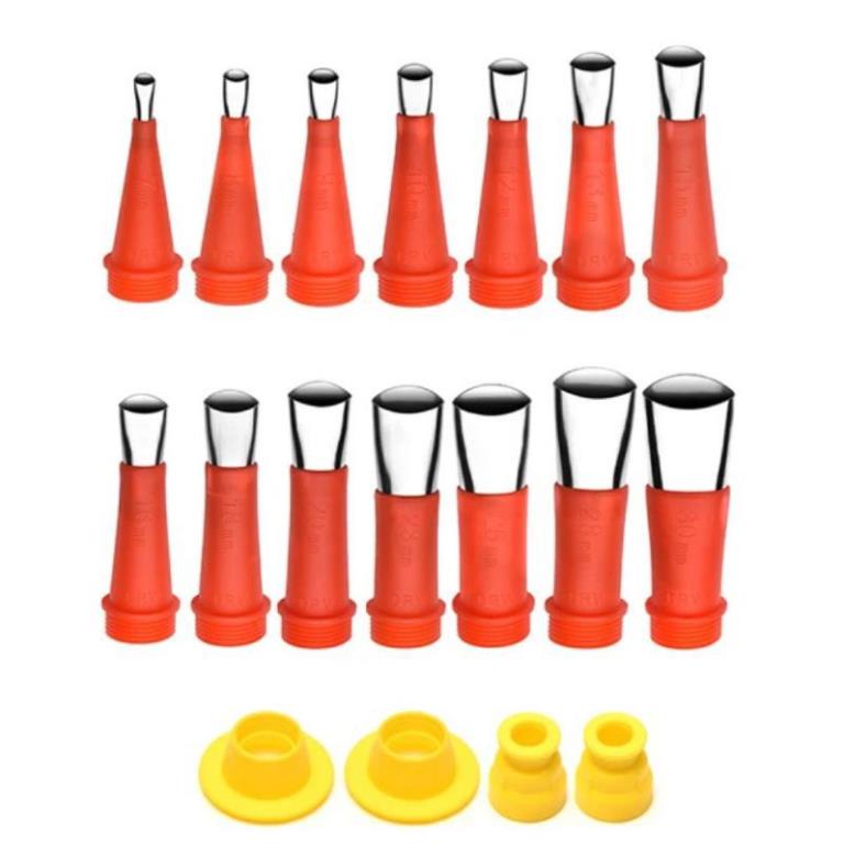 Bộ đầu vòi đi keo inox 18 chi tiết, Bộ vòi đi keo inox chống mài mòn, Dùng cho bắn keo Silicone, keo túi SMARTOOL2023