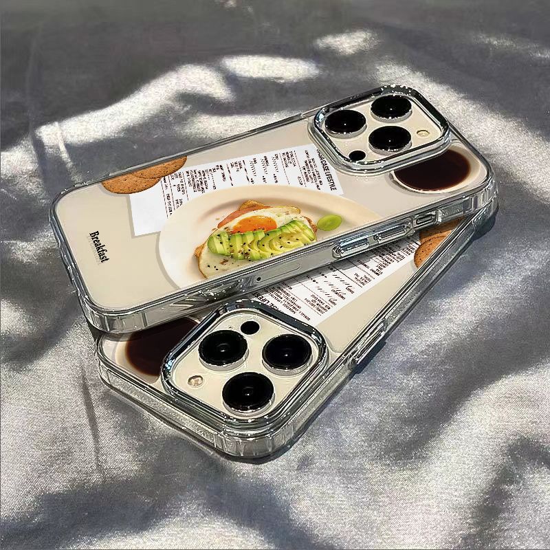 ✅Ốp Điện Thoại Mềm Chống Sốc Kiểu Dáng Đơn Giản Cho Iphone 7 8 11 14Pro Plus max 1213 Bữa Sáng / P8AP