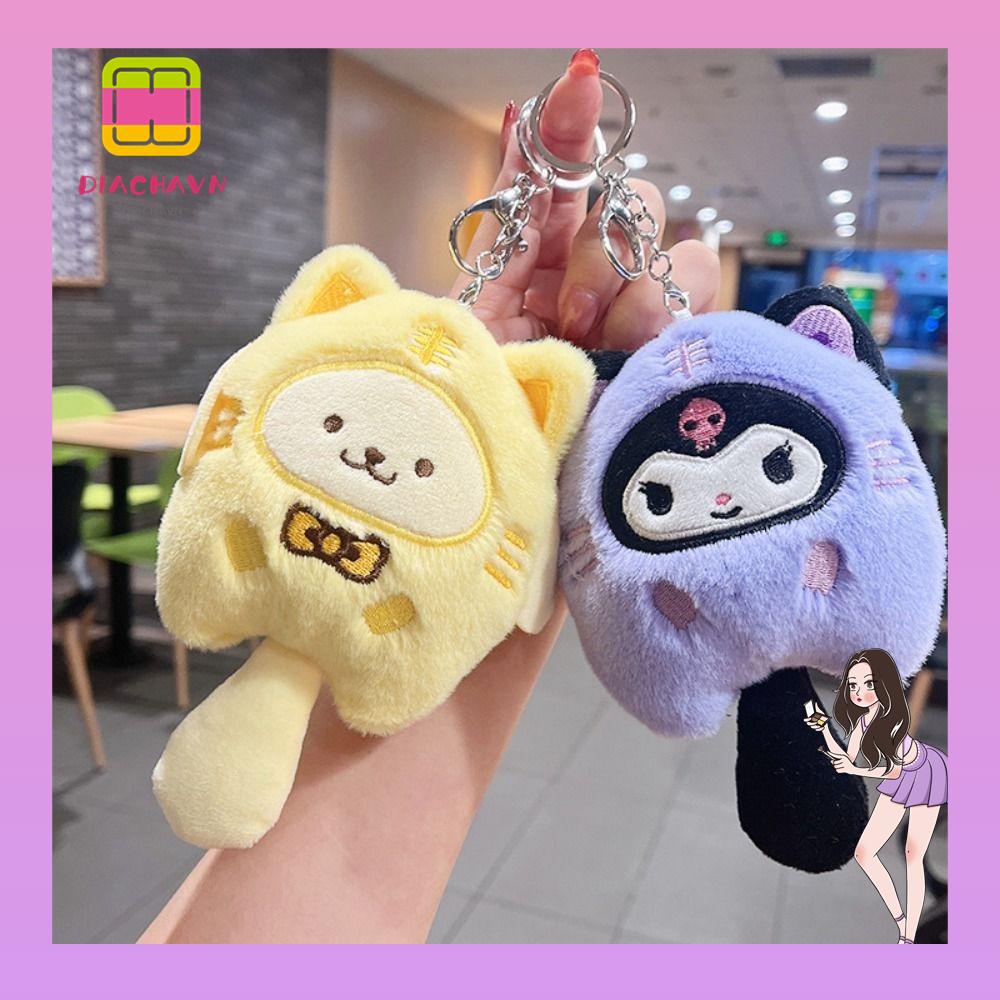 Móc Chìa Khóa Bằng Cotton PP Thiết Kế Hoạt Hình Melody Cinnamoroll Dễ Thương Cho Nữ Giá Đỡ