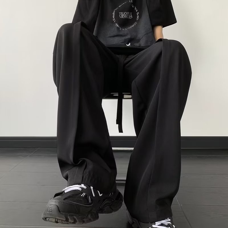 Quần ống rộng Bằng Lụa Lạnh Mỏng Nhẹ Màu Sắc Đơn Giản Thời Trang Mùa Hè Dành Cho Nam