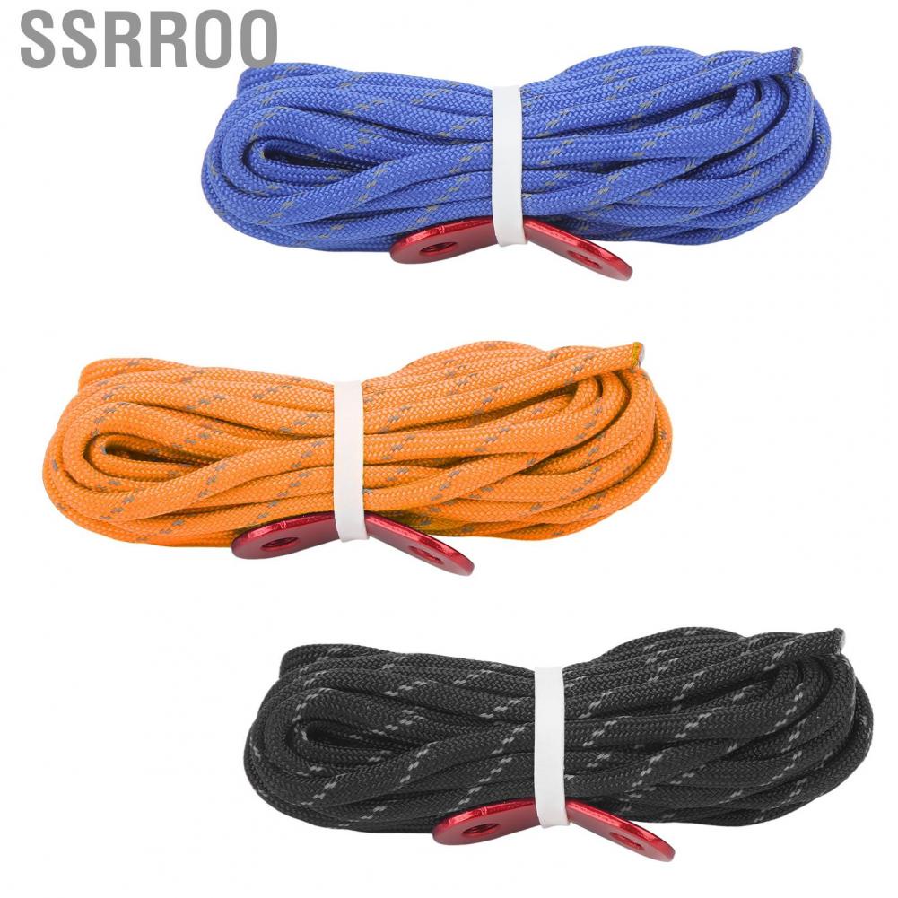 Ssrroo Camping Rope  Vibrant Colors Sturdy Reusable Windproof Reflective Guyline Tent Rope Polyester Silk  for Camping