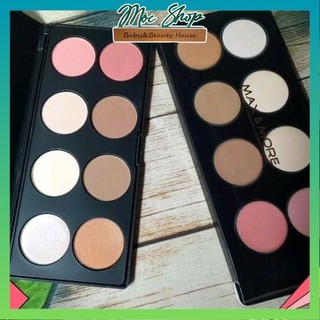 Bảng phấn khối má hồng highlight 8 ô max & more