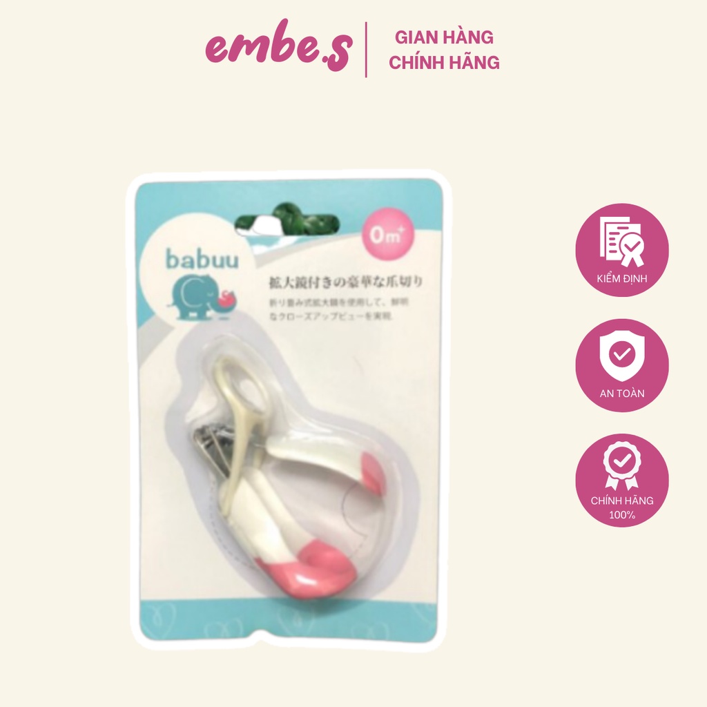 Cắt Bấm Móng Tay Kèm Kính Lúp Babuu Baby Nhật Bản Cho Bé embe.s