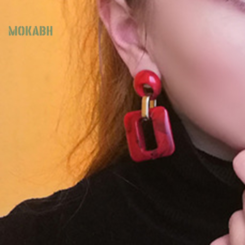 Bông Tai Hình Tròn / Vuông Phong Cách Boho Thời Trang Cho Nữ