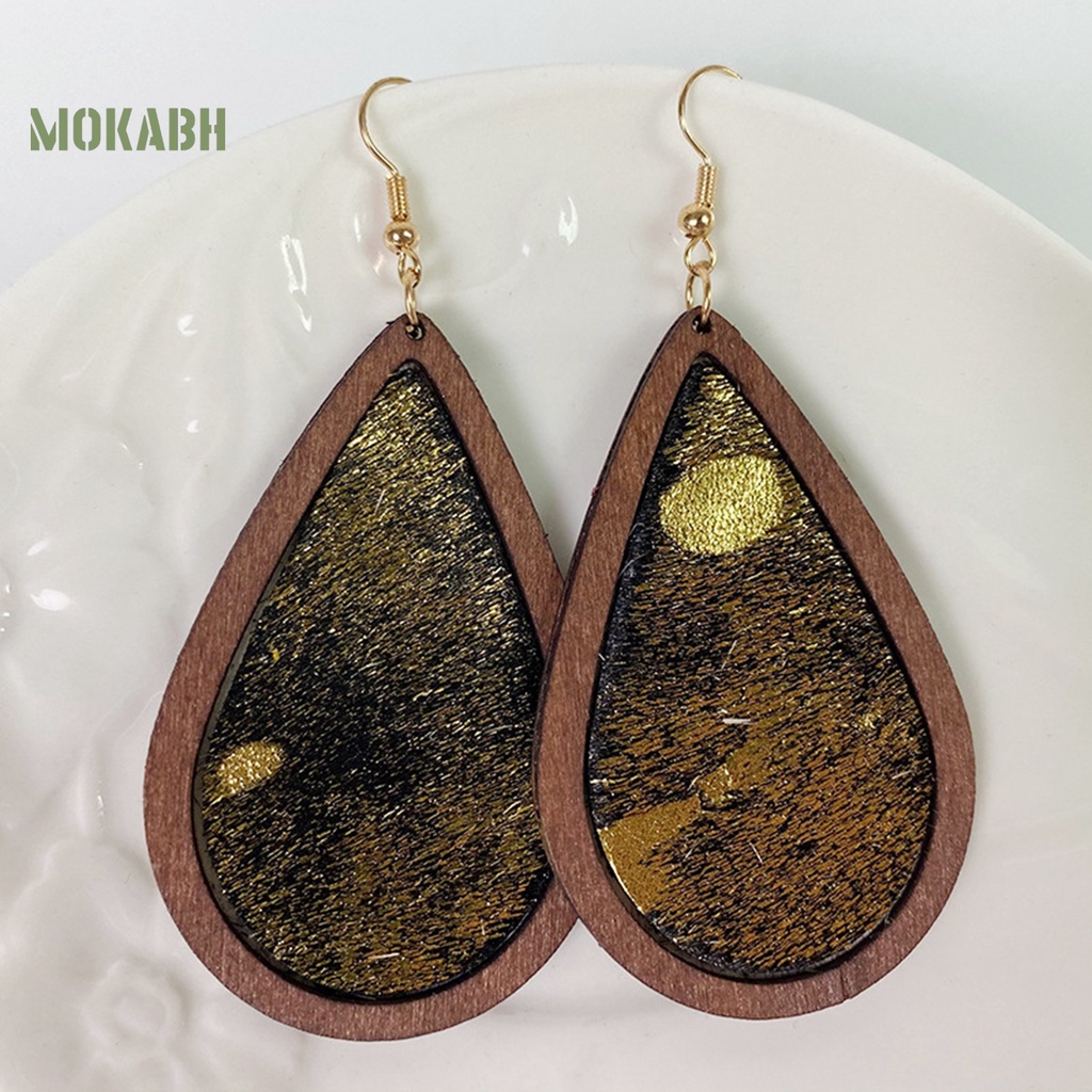 1 Đôi Bông Tai Họa Tiết Hình Giọt Nước Họa Tiết Da Báo Theo Phong Cách Bohemian