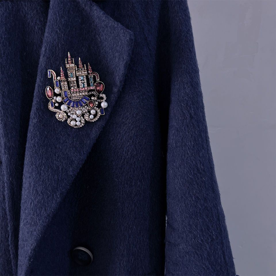 Ghim Cài Áo Hình Lâu Đài Đính Đá Pha Lê Phong Cách Baroque Sang Trọng Làm Quà Tặng Cho Nam Và Nữ