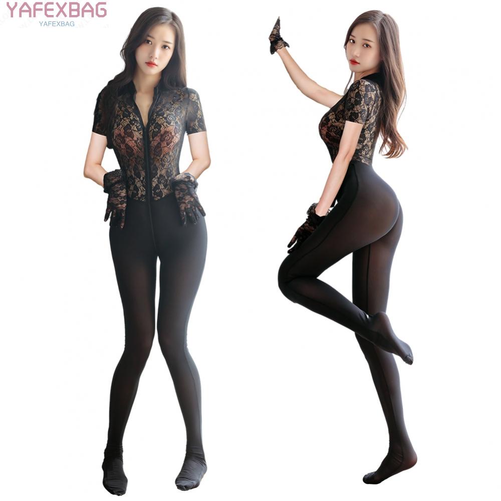 The Ultimate Clubwear Bodysuit for Women Elegant Lace Jumpsuit with Zip up Closure and Open Crotch | BigBuy360 - bigbuy360.vn