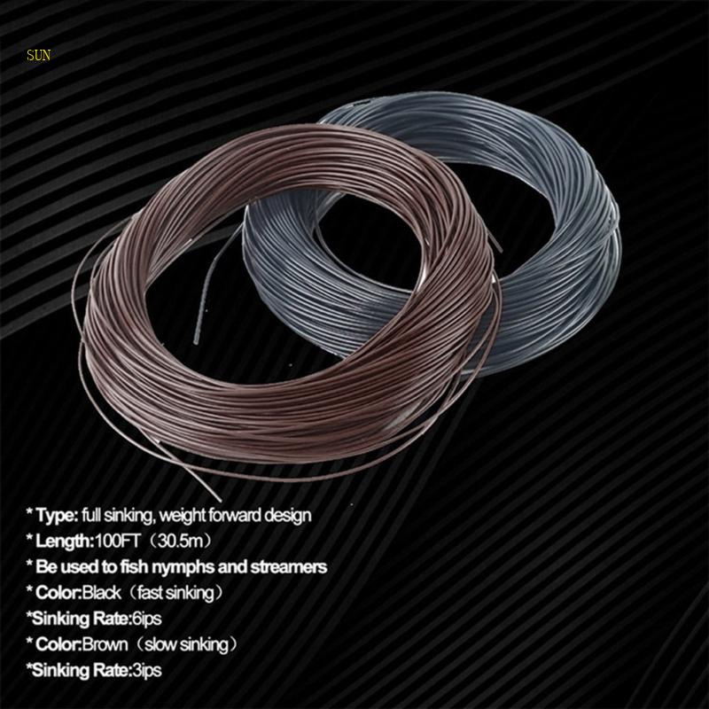 Cuộn Dây Câu Cá 3IPS 6IPS 4-9WF Nâu Và Đen Dài 100Ft Chất Lượng Cao