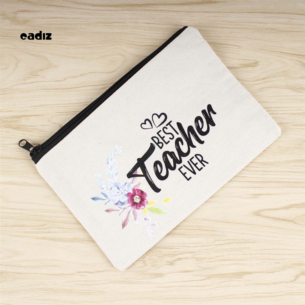 Túi Đựng Bút Bằng Vải Canvas Chống Nước Sức Chứa Lớn Cho Nữ