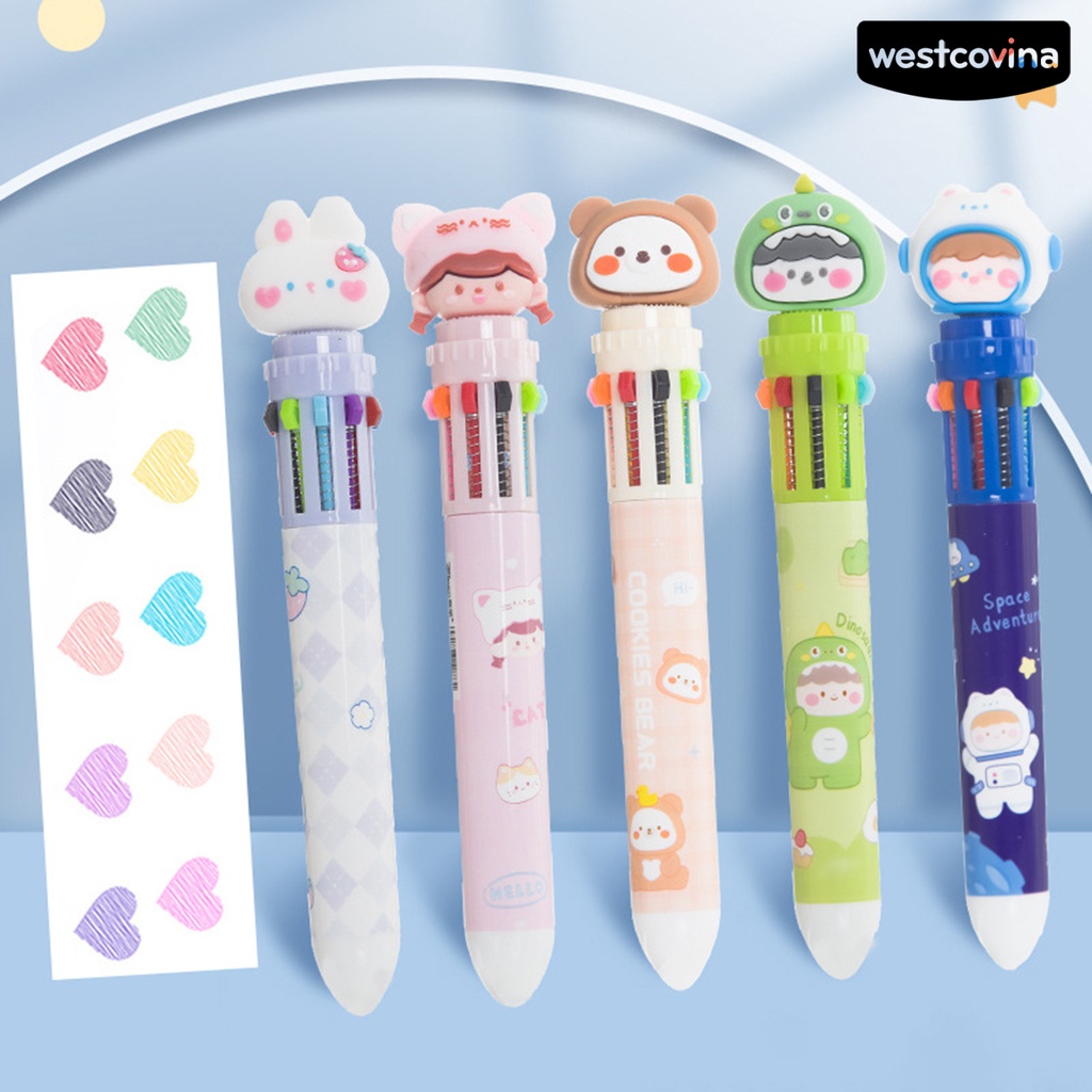 [WSTN]✎Bút Bi Dạng Đẩy Thoải Mái Họa Tiết Thỏ Hoạt Hình Cho Học Sinh