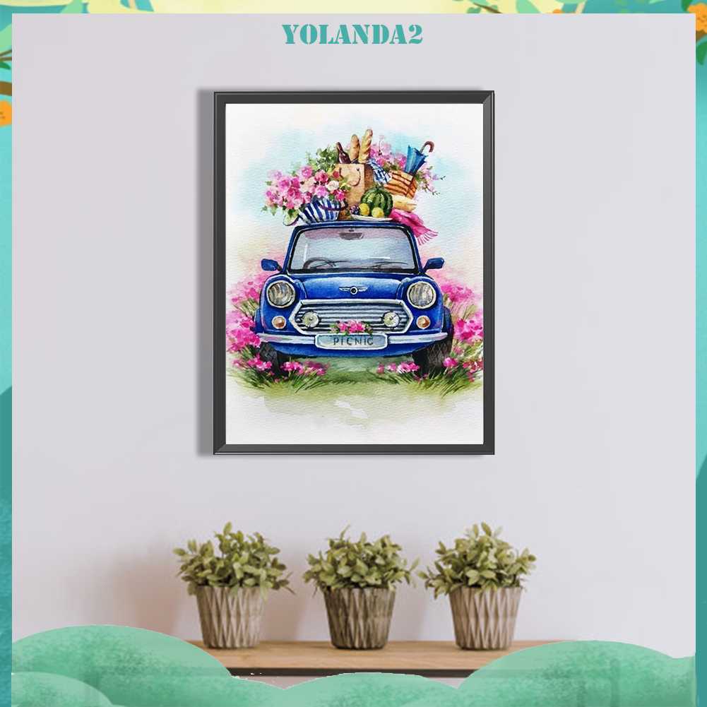 Tranh Đính Đá Kim Cương Toàn Bộ 5D DIY Hình Vẽ Hoa Trang Trí Nhà Cửa Xe Hơi