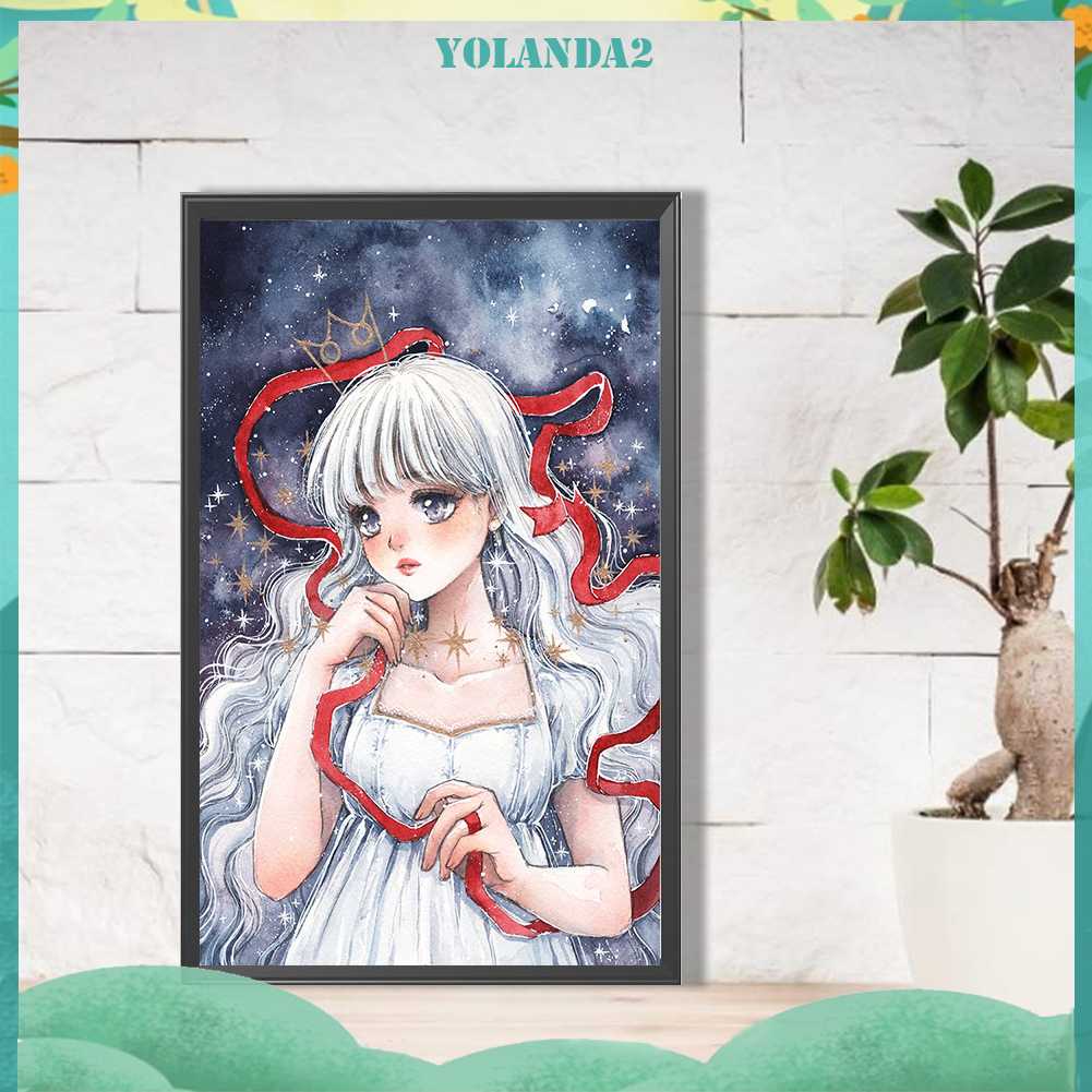 Tranh Đính Đá Kim Cương Toàn Bộ 5D DIY Hình Vẽ Cô Gái Trang Trí Nhà Cửa