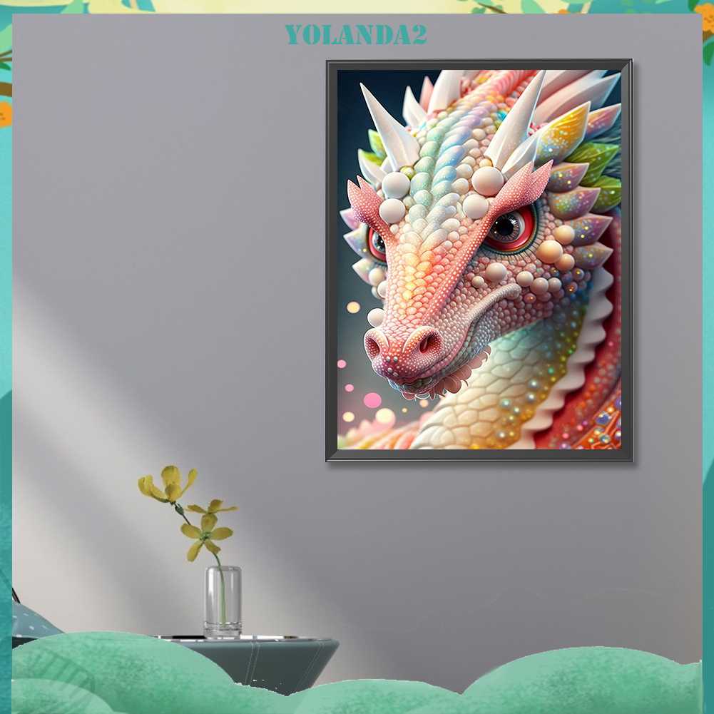 Tranh Đính Đá Kim Cương Toàn Bộ 5D DIY Hình Vẽ Rồng Trang Trí Nhà Cửa
