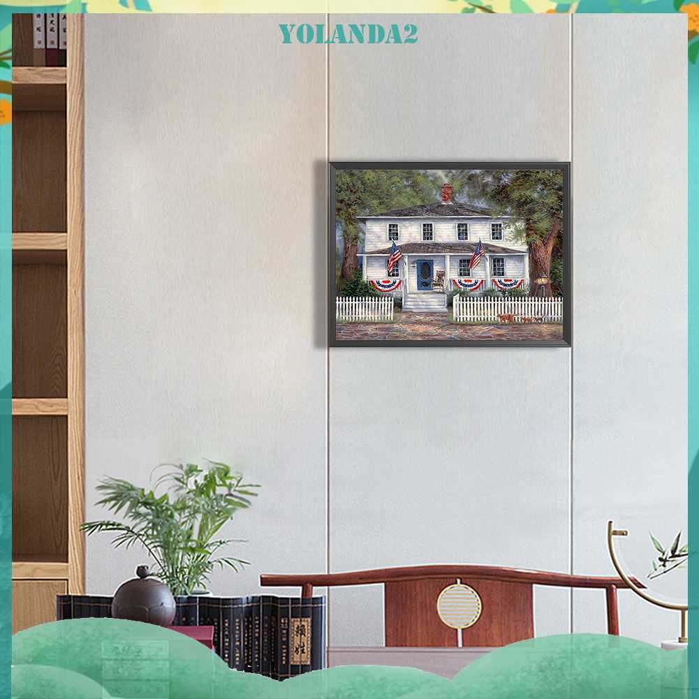 Tranh Đính Đá Kim Cương Toàn Bộ 5D DIY Hình Vẽ Ngôi Nhà