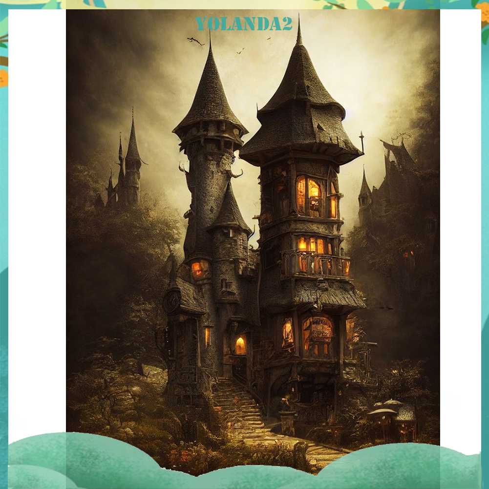 Tranh Đính Đá Kim Cương Toàn Bộ 5D DIY Hình Lâu Đài