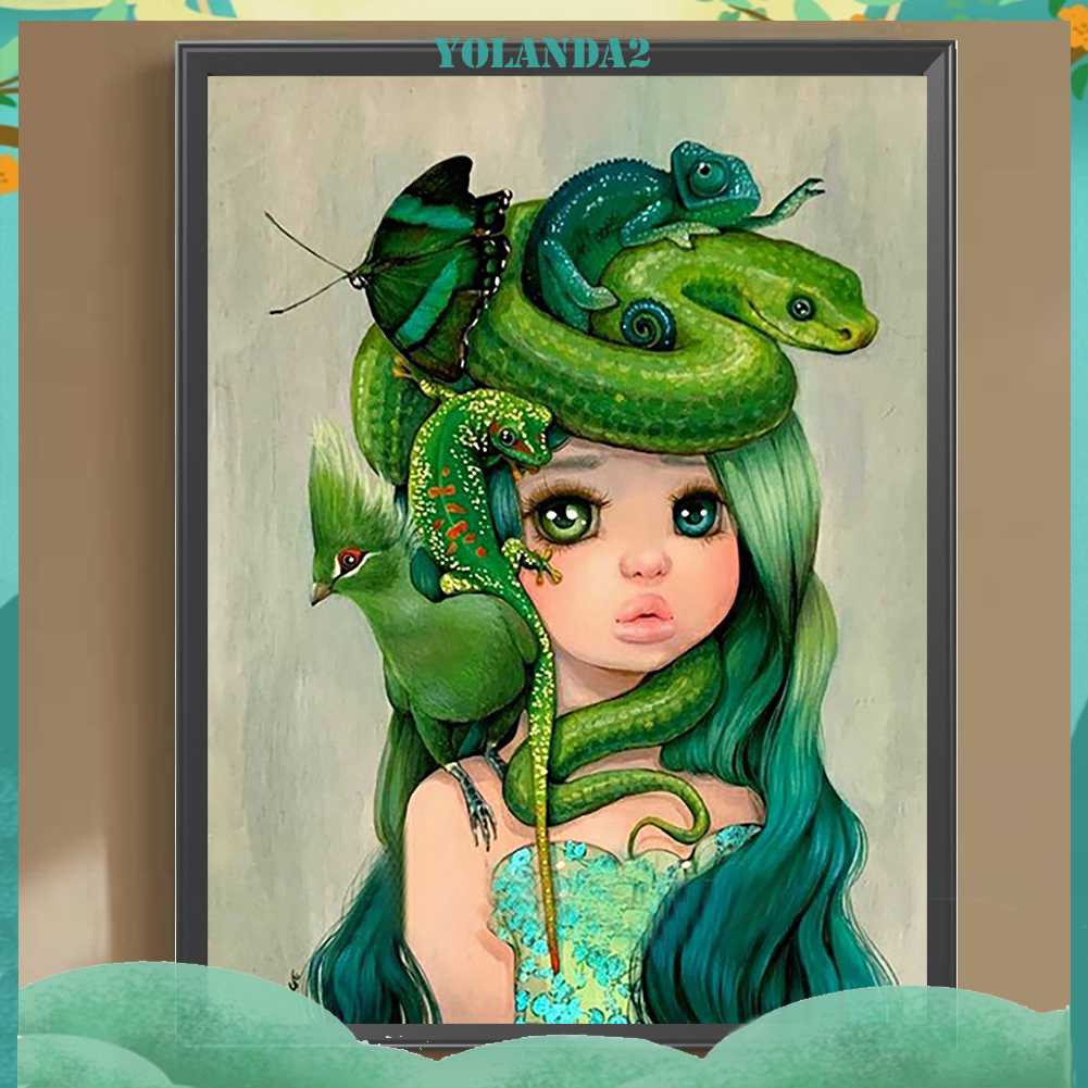 Tranh Đính Đá Kim Cương Toàn Bộ 5D DIY Hình Vẽ Cô Gái Trang Trí Nhà Cửa