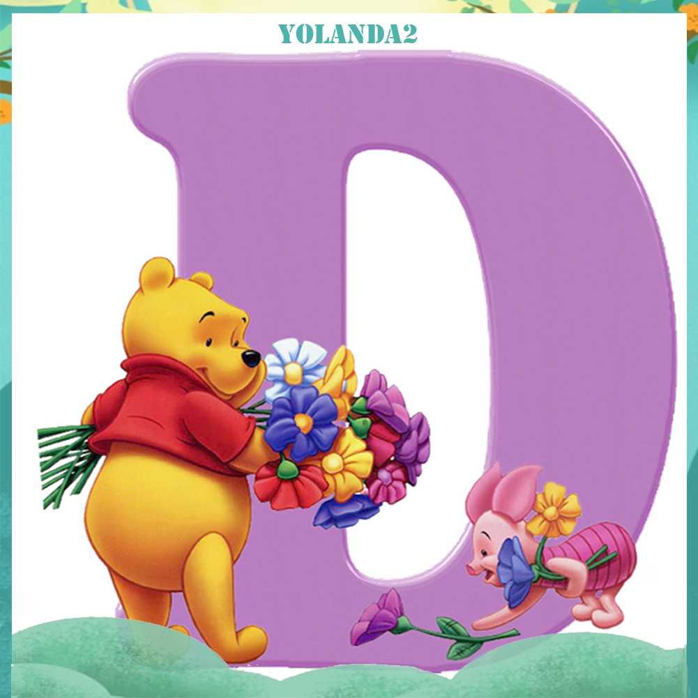 Tranh Đính Đá Kim Cương Toàn Bộ 5D DIY Hình Vẽ Chữ D Winnie Trang Trí Nhà Cửa