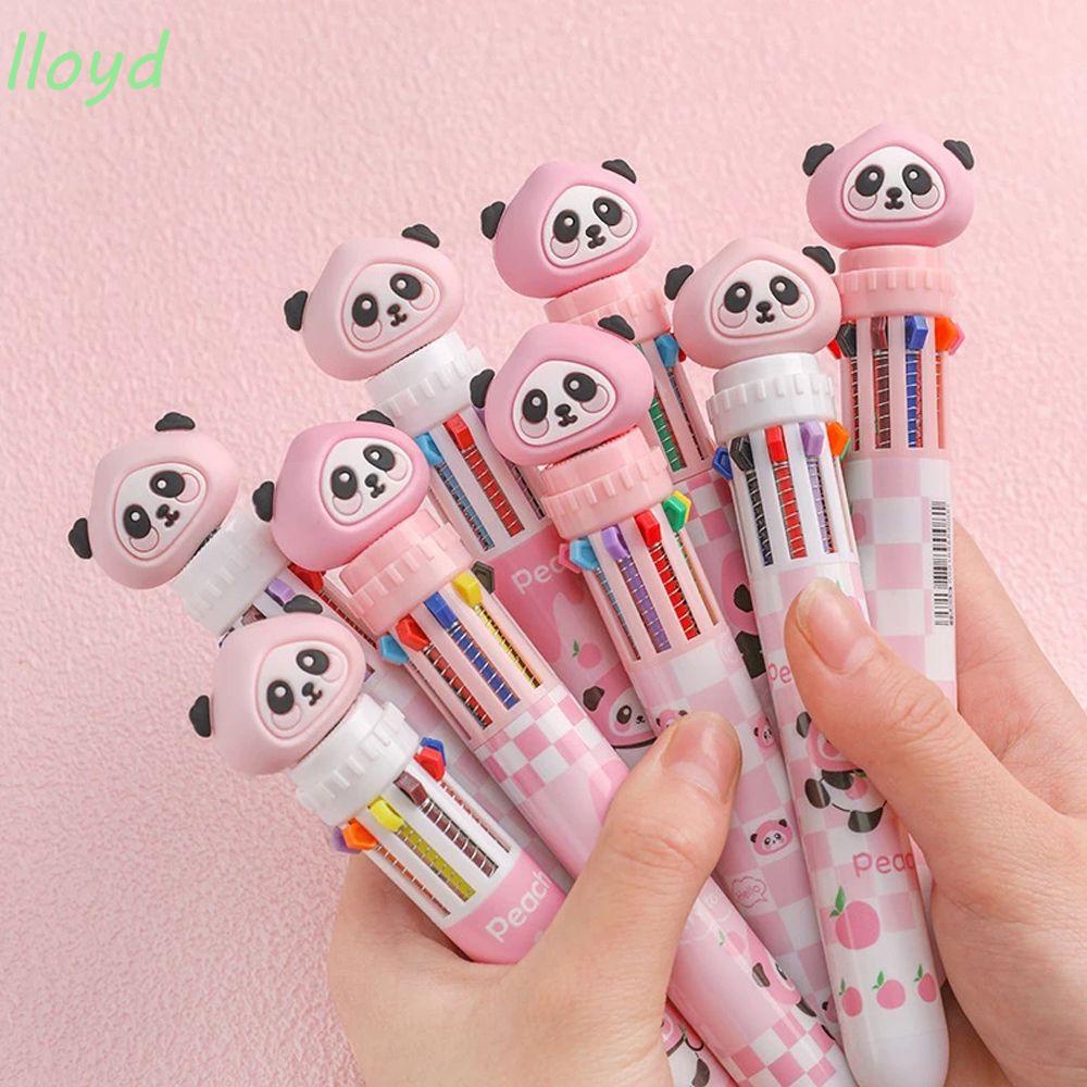 Bút Bi Ngòi 0.5mm 10 Màu Họa Tiết Động Vật Hoạt Hình Dễ Thương Cho Bé