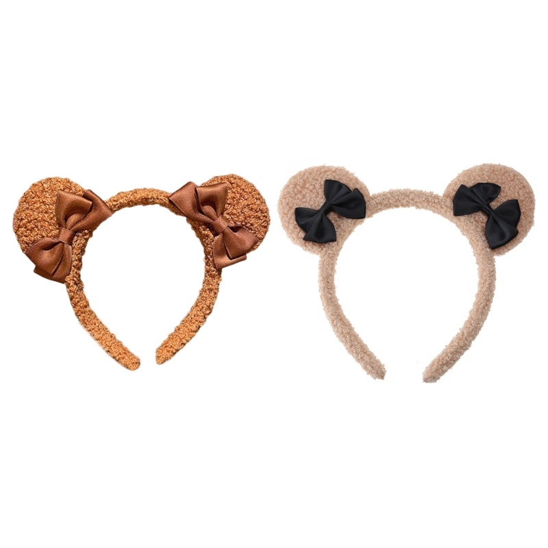 Flgo Băng Đô Cài Tóc Lông Xù Chống Trượt Hình Động Vật Hoạt Hình Đáng Yêu