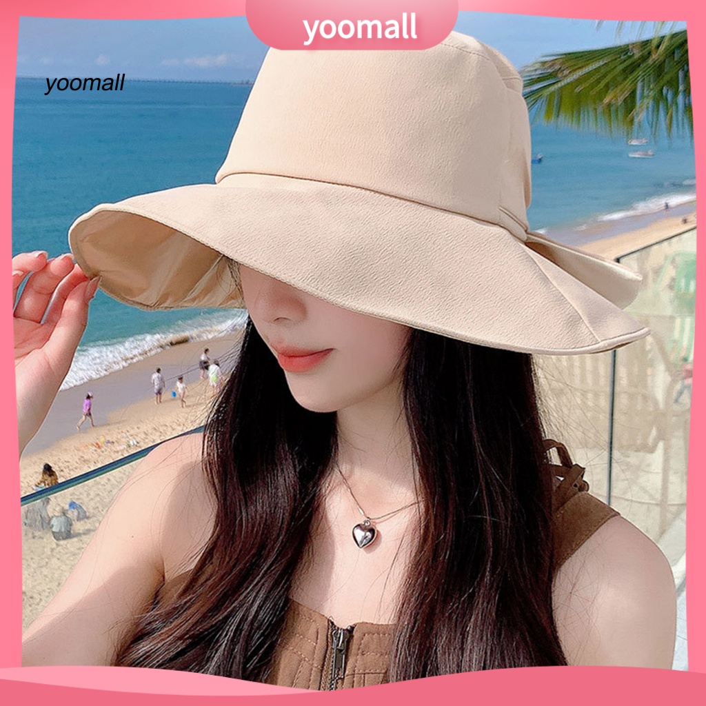 Nón Tai Bèo Vành Rộng Chống Tia UV Thoáng Khí Màu Sắc Đơn Giản Dành Cho Nữ