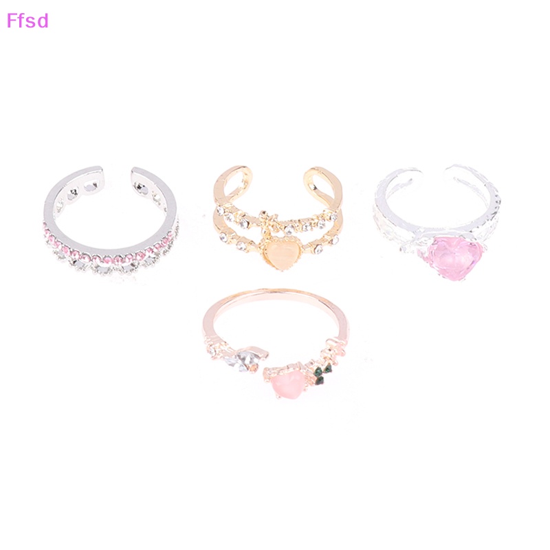 {Ffsd} Nhẫn Hở Hình Học Trái Tim Vintage Thời Trang Phong Cách Punk Gothic Trang Sức Tiệc Cưới Cho Nữ