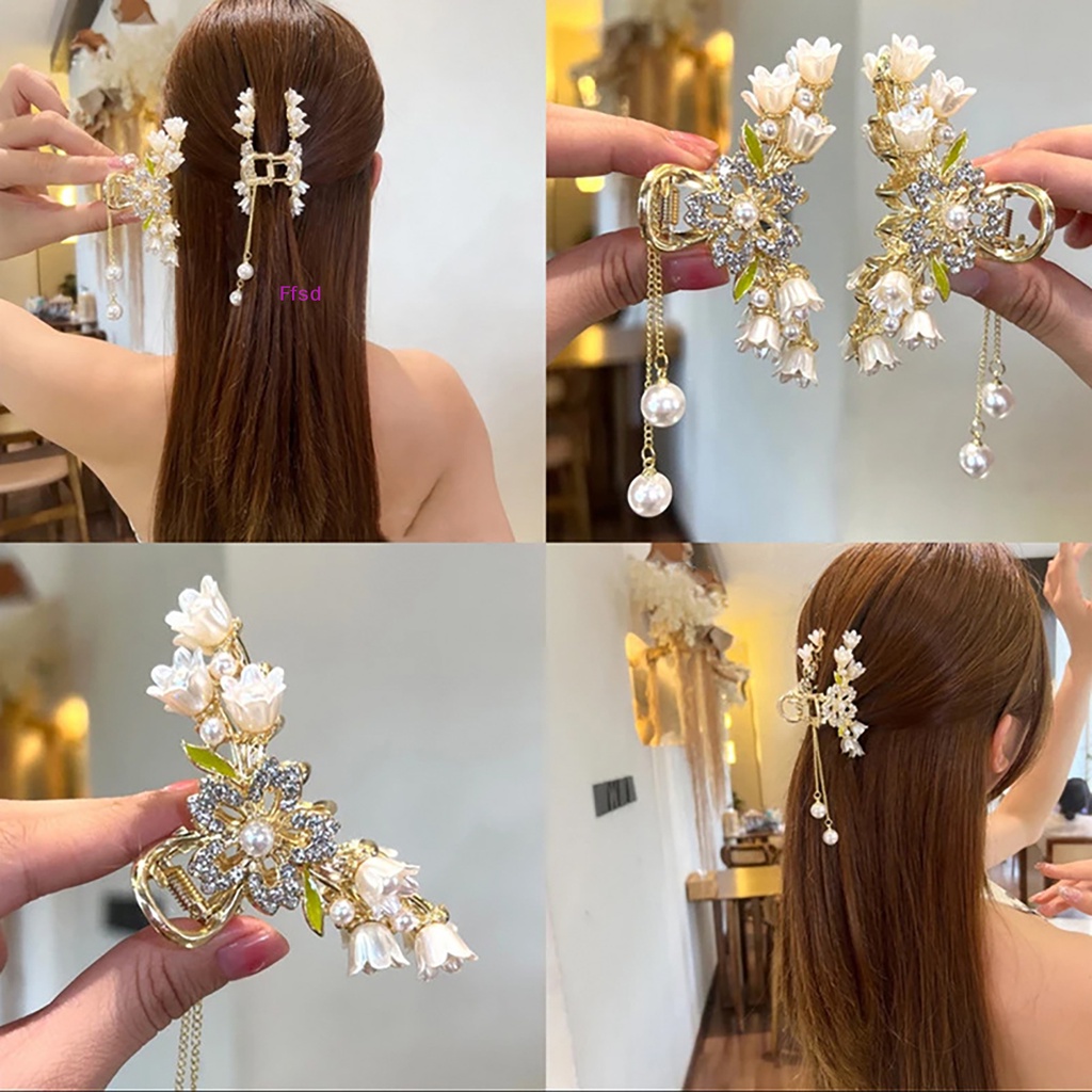 {Ffsd} Kẹp Tóc Đuôi Ngựa Đính Đá Phối Tua Rua Phong Cách Cổ Điển Thanh Lịch Thời Trang Cho Nữ * Bán Chạy