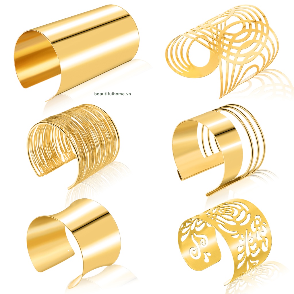 Bộ 6 Vòng Đeo Cánh Tay Màu Vàng Kim Chất Lượng Cao