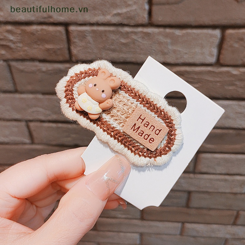 Kẹp Tóc BB Hình Trà Sữa Phủ Lông Màu Cà Phê Dễ Thương Phong Cách Hàn Quốc Cho Bé Gái