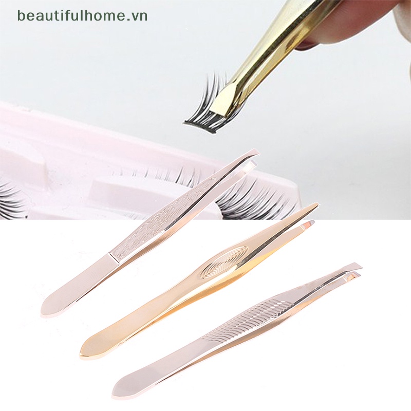 1 Nhíp Nhổ Lông Mày Đầu Dẹt Bằng Thép Không Gỉ