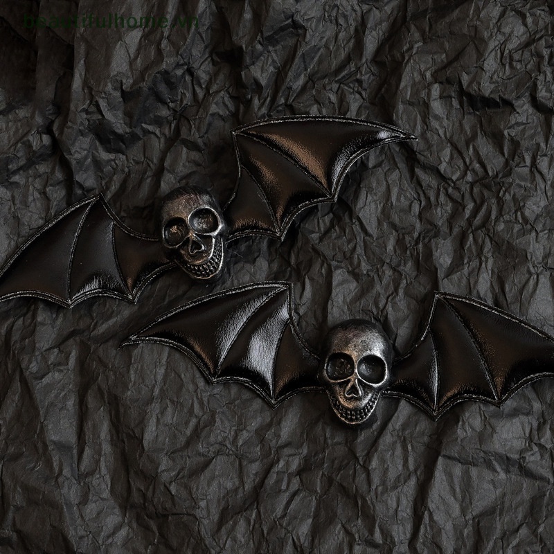 Kẹp Tóc Kim Loại Hình Cánh Đầu Lâu Phong Cách Gothic Lolita Sáng Tạo