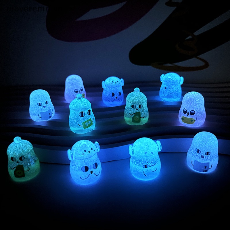 Set 2 Phụ Kiện Resin Họa Tiết Hoạt Hình Màu Dạ Quang DIY Trang Trí Nghệ Thuật Crafg