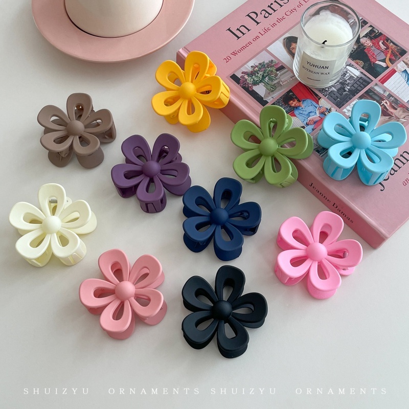 Kẹp Tóc Màu Sắc Tinh Khiết Họa Tiết Hoa Thời Trang Hàn Quốc Cho Nữ