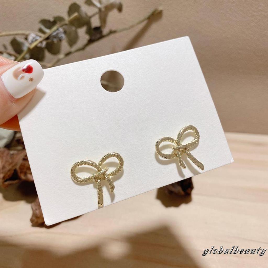 Bông Tai Hình Nơ Bằng Kim Loại Dễ Thương Cho Nữ