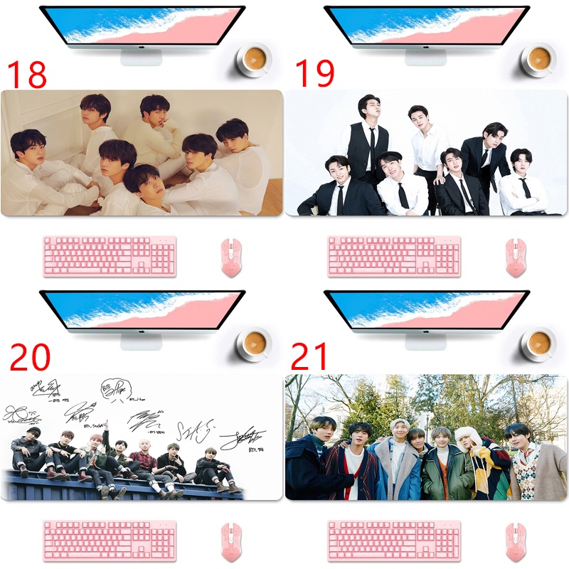 Tấm Lót Chuột Bàn Phím Chống Trượt In Hình Nhóm Nhạc BTS