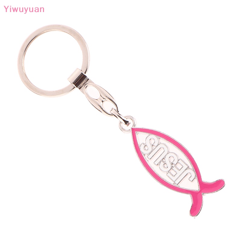 < Yiwuyuan > Móc Khóa Mặt Dây Chuyền Hình Cá Jesus Công Giáo Trang Trí Nhà Cửa Mới