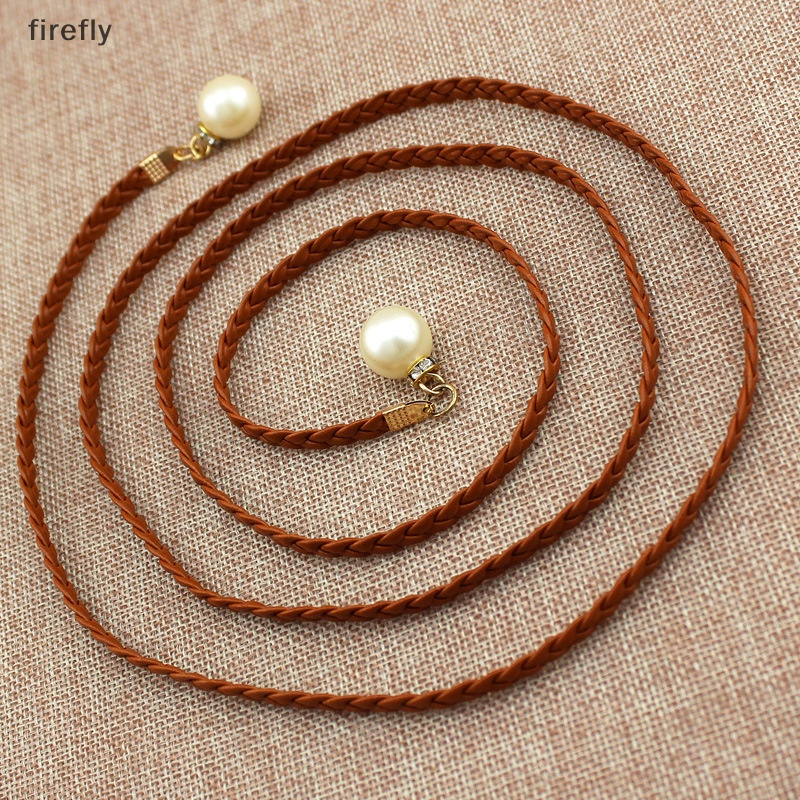 Thắt Lưng Da PU Mỏng Đính Ngọc Trai Nhân Tạo Co Giãn Thời Trang Cho Nữ