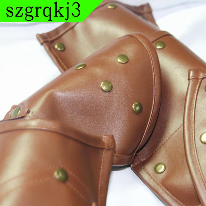 Bộ 2 Cái Cánh Tay Áo Giáp Vai Bằng Da PU Đính Đinh Tán Kim Loại Retro Gazechimp szgrqkj3