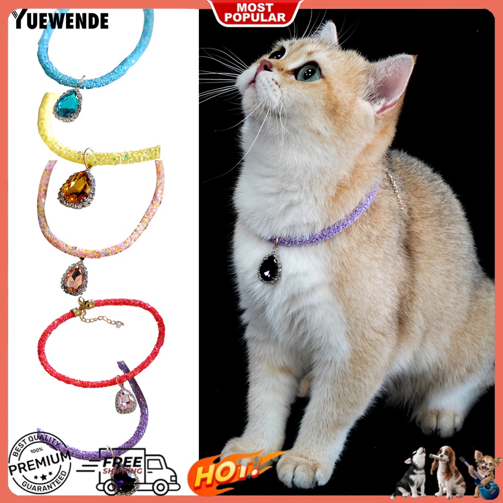 Yq.e Vòng Cổ Bắt Sáng Đính Đá Thanh Lịch Quyến Rũ Cho Thú Cưng