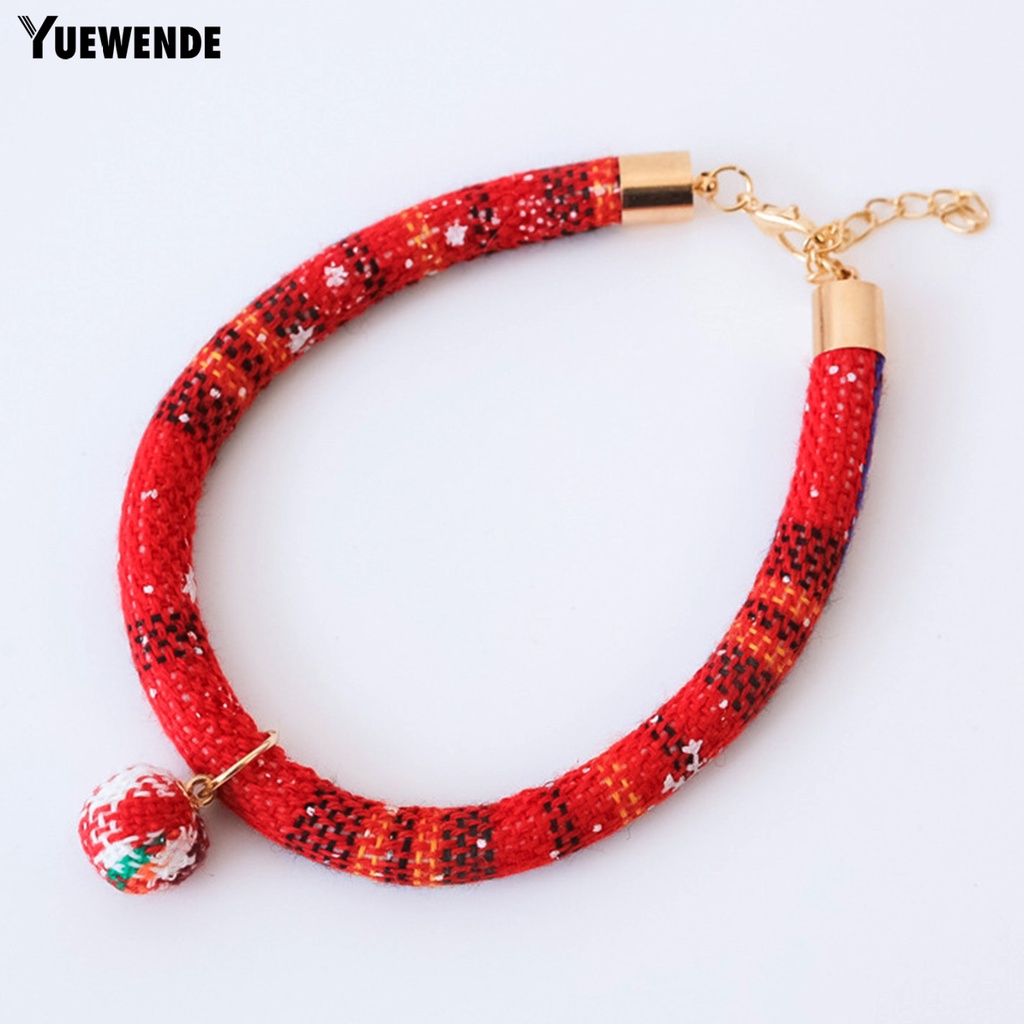 Yq.e Vòng Đeo Cổ Bằng Polyester Chống Bắt Mắt Theo Chủ Đề Giáng Sinh Cho Mèo