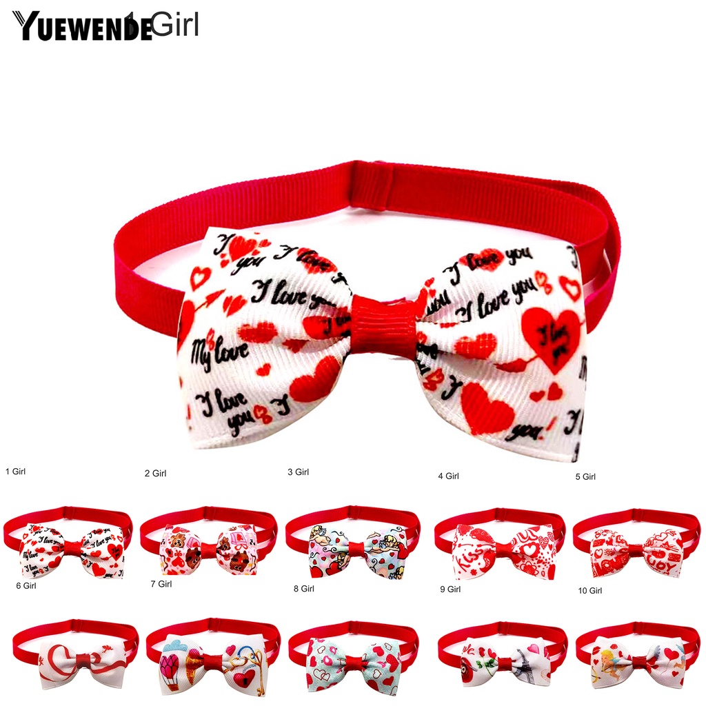 Nơ Đeo Cổ Họa Tiết Trái Tim Có Thể Điều Chỉnh Cho Thú Cưng