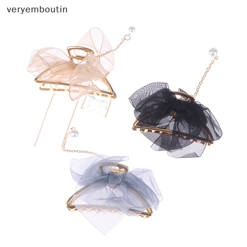 Kẹp Tóc Nơ Lớn Bằng Kim Loại Hai Mặt Thời Trang Hàn Quốc n