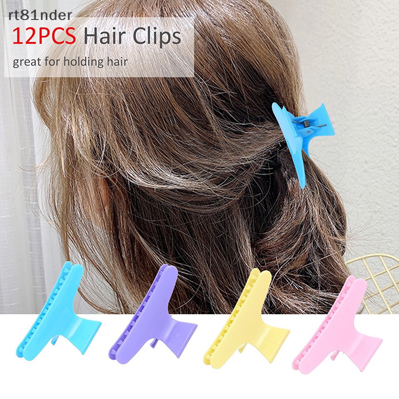 Set 12 Kẹp Tóc Bướm Màu Trơn Đơn Giản Cho Nữ