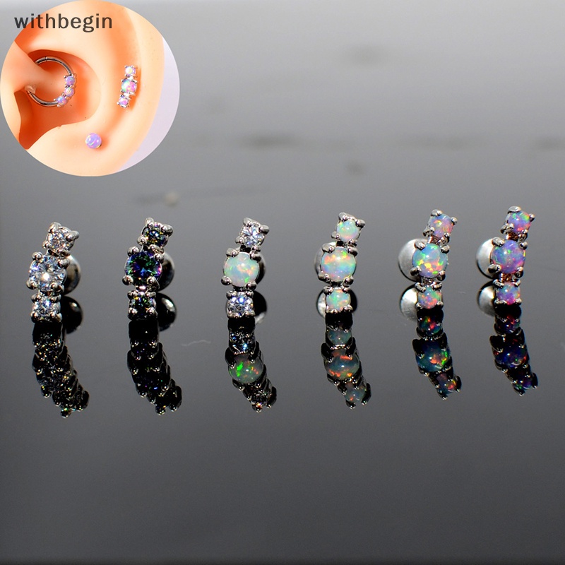 1 Khuyên Tai Dạng Xoắn Ốc Đính Đá Opal Cho Nữ